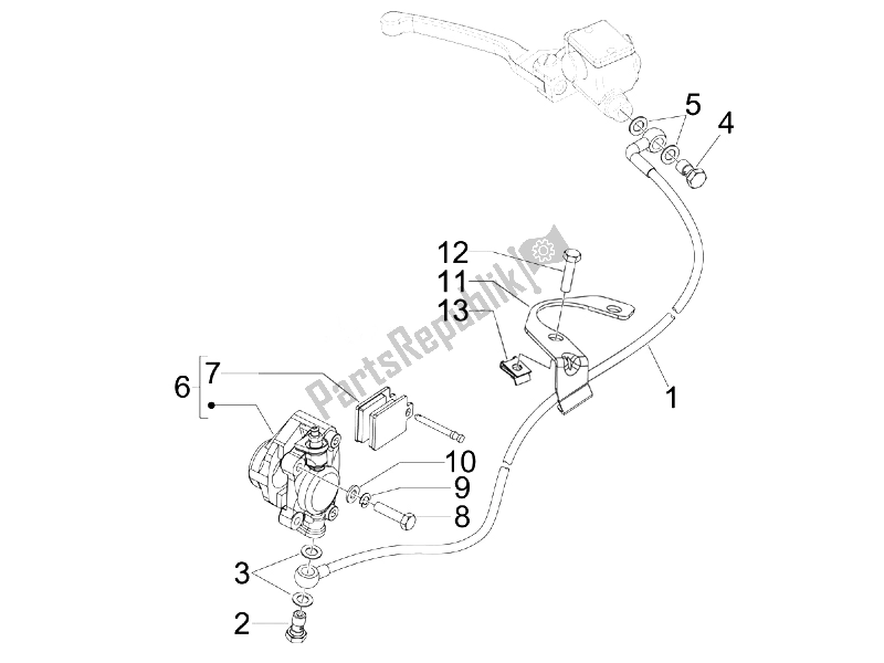 Toutes les pièces pour le Tuyaux De Freins - étriers du Vespa LXV 125 4T Navy E3 2007