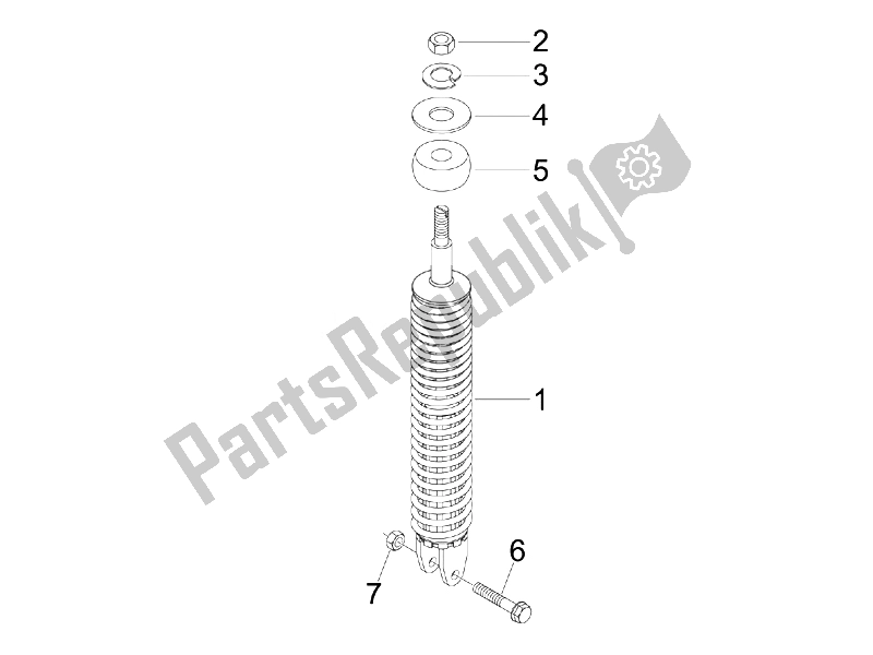 All parts for the Rear Suspension - Shock Absorber/s of the Vespa LXV 50 2T Navy 2007