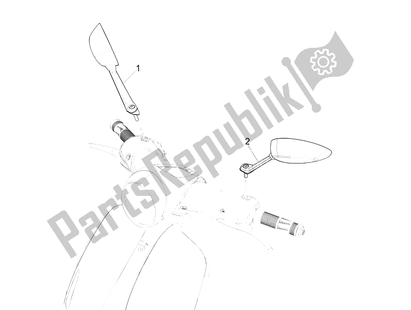 Toutes les pièces pour le Miroir (s) De Conduite du Vespa 946 150 4T 3V ABS Armani USA 2015