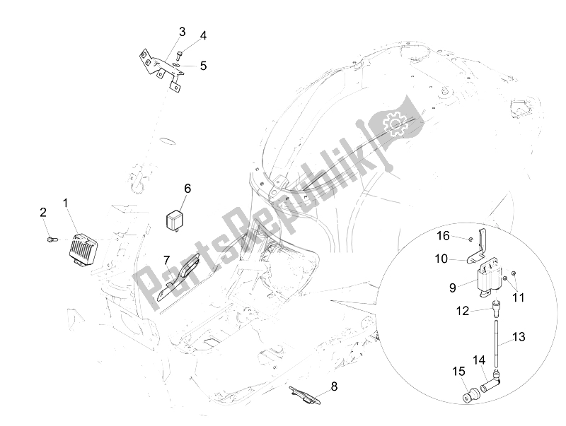Tutte le parti per il Regolatori Di Tensione - Centraline Elettroniche (ecu) - H. T. Bobina del Vespa 50 4T 2V 52 KMH B NL 2014