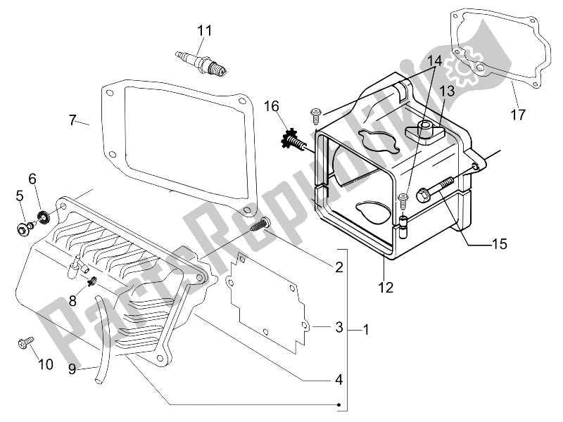 Toutes les pièces pour le Le Couvre-culasse du Vespa LX 50 4T USA 2009