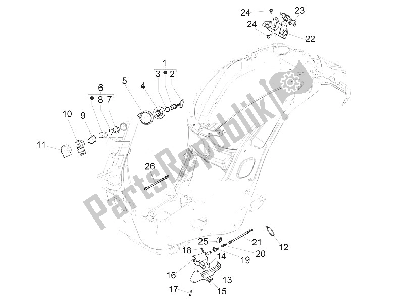 Alle onderdelen voor de Sloten van de Vespa Vespa 125 4T 3V I GET IE Primavera Asia 2016