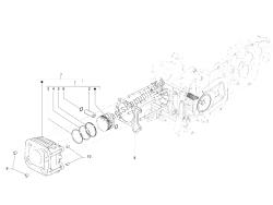 Cylinder-piston-wrist pin unit