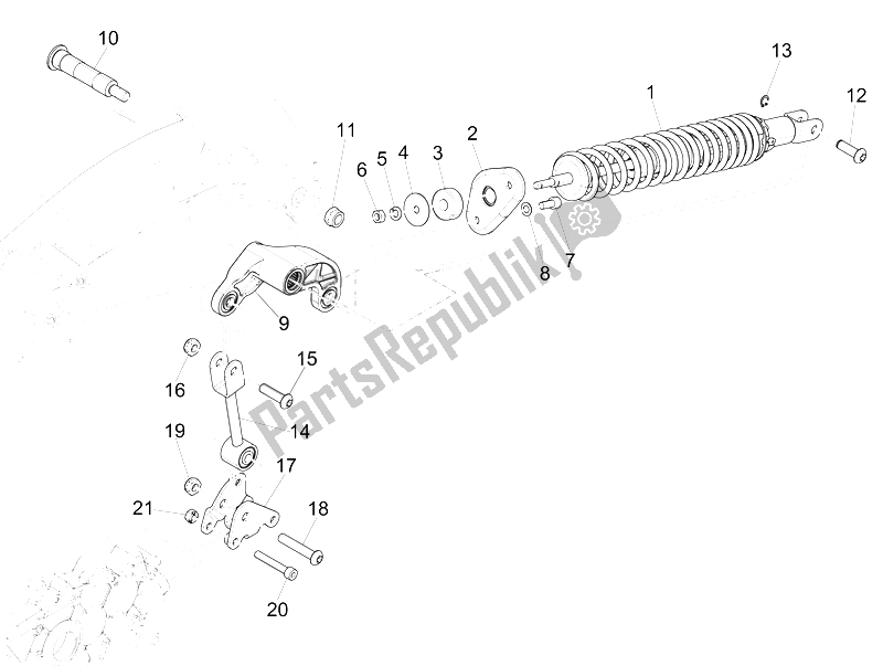 All parts for the Rear Suspension - Shock Absorber/s of the Vespa 946 125 2015