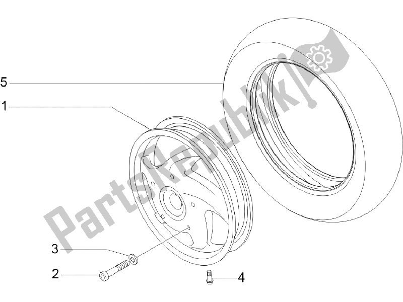 Tutte le parti per il Ruota Anteriore del Vespa LX 125 4T IE E3 Vietnam 2011