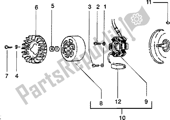 Toutes les pièces pour le Volant Magnéto du Vespa ET2 50 1997