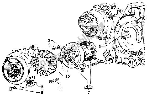 Tutte le parti per il Volano Magneto del Vespa ET4 125 Leader 2000