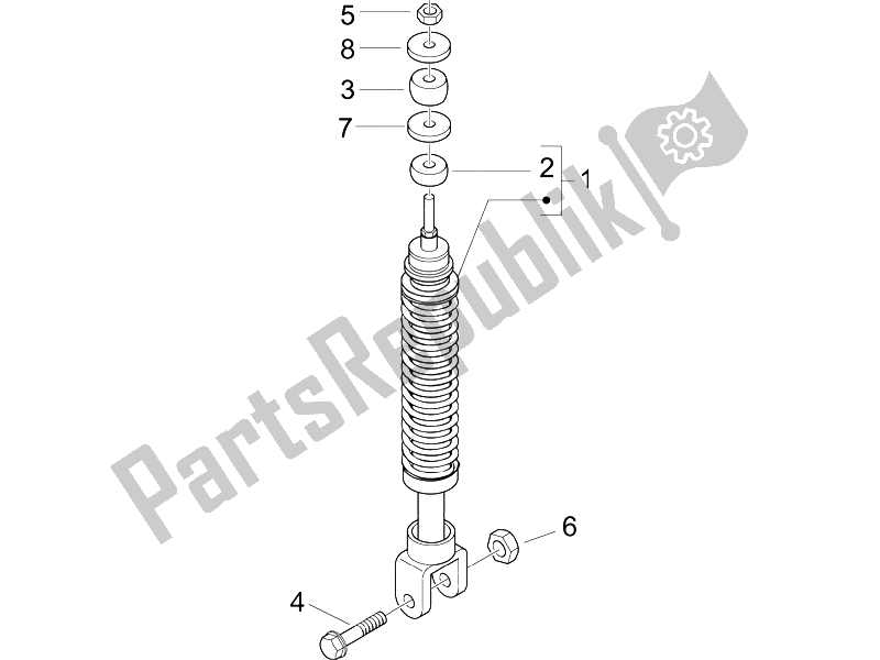 Toutes les pièces pour le Suspension Arrière - Amortisseur / S du Vespa LXV 50 2T 2006