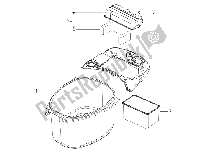 Tutte le parti per il Alloggiamento Casco - Sotto La Sella del Vespa LX 125 4T E3 Vietnam 2009