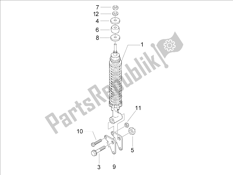 Toutes les pièces pour le Suspension Arrière - Amortisseur / S du Vespa LXV 125 4T E3 2006