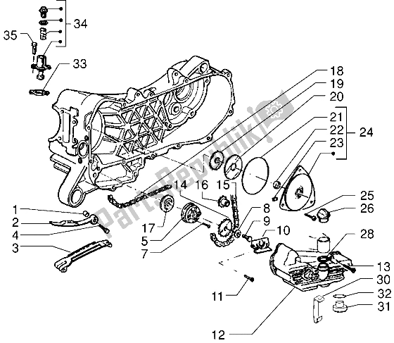 Toutes les pièces pour le Groupe Pompe - Carter D'huile du Vespa 50 4T 1998