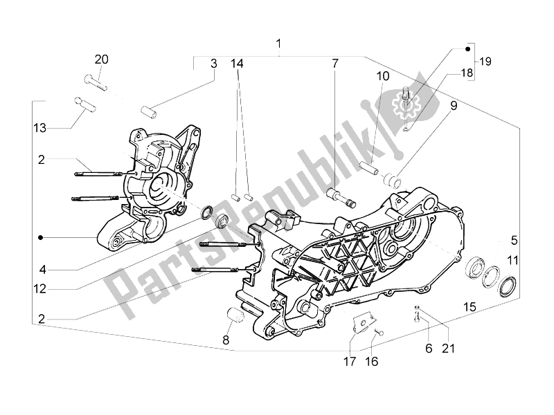 Wszystkie części do Korbowód Vespa LXV 50 4T 25 KMH 2012