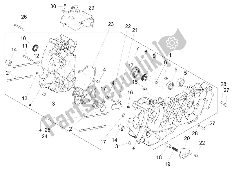 Todas las partes para Caja Del Cigüeñal de Vespa Vespa GTS 150 4T E4 ABS EU 2016