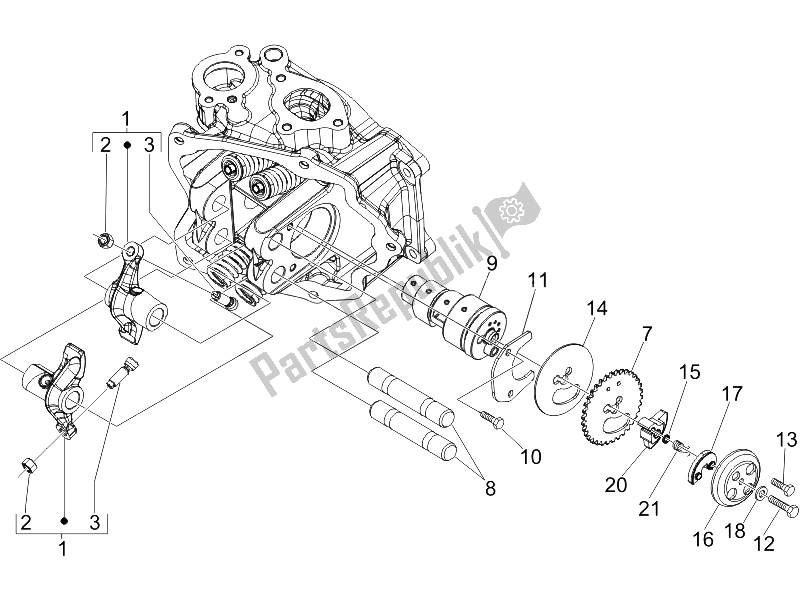 Todas las partes para Unidad De Soporte De Palancas Oscilantes de Vespa LX 125 4T E3 2006