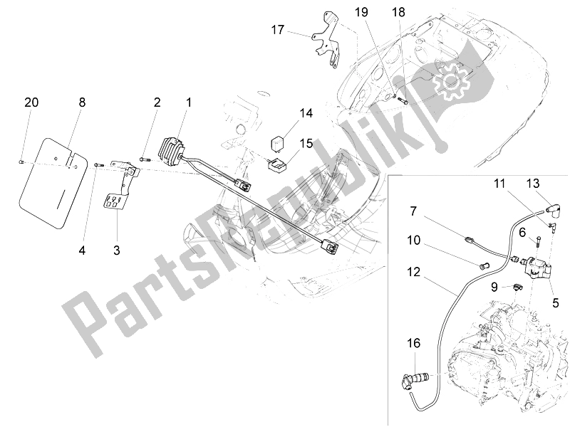 Toutes les pièces pour le Régulateurs De Tension - Unités De Commande électronique (ecu) - H. T. Bobine du Vespa LXV 125 4T 3V E3 Vietnam 2014