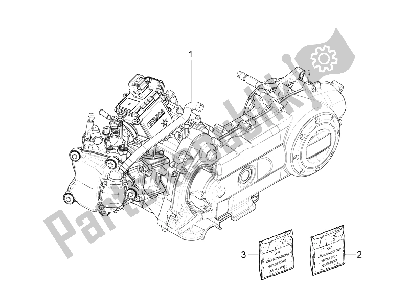 Toutes les pièces pour le Moteur, Assemblage du Vespa Vespa Primavera 50 4T 4V USA Canada 2014