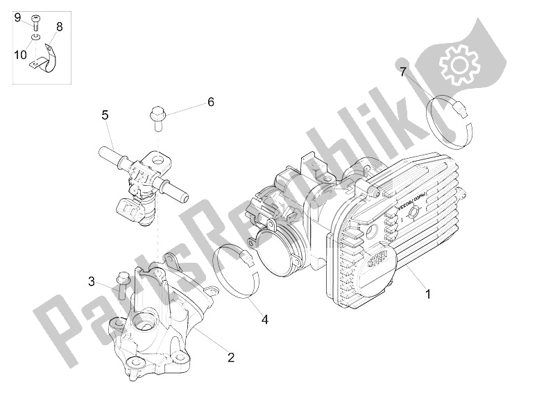 All parts for the Throttle Body - Injector - Union Pipe of the Vespa Vespa GTS 300 IE ABS E4 EU 2016