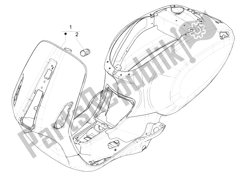 Tutte le parti per il Telaio / Carrozzeria del Vespa 150 Sprint 4T 3V IE USA 2014