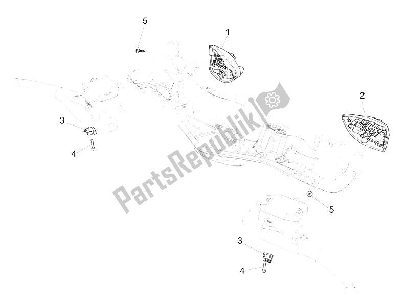 Tutte le parti per il Selettori - Interruttori - Pulsanti del Vespa Vespa 946 150 4T 3V ABS Armani Asia 2015