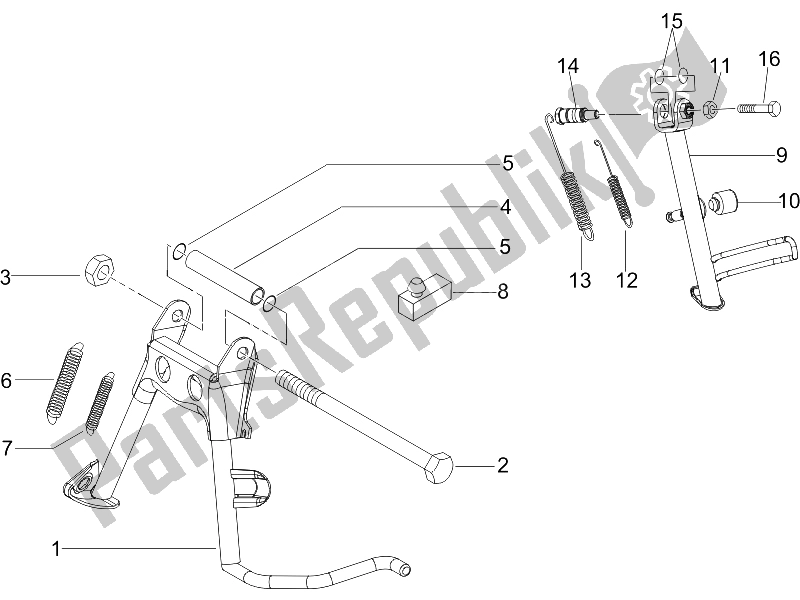 Tutte le parti per il Stand / S del Vespa LX 150 4T 2006