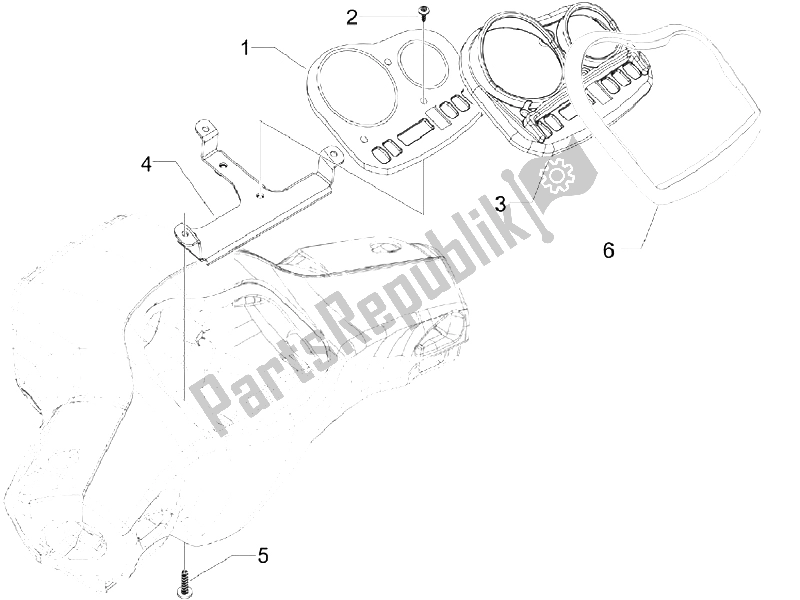 Alle onderdelen voor de Meter Combinatie-dashboard van de Vespa S 125 4T Vietnam 2009