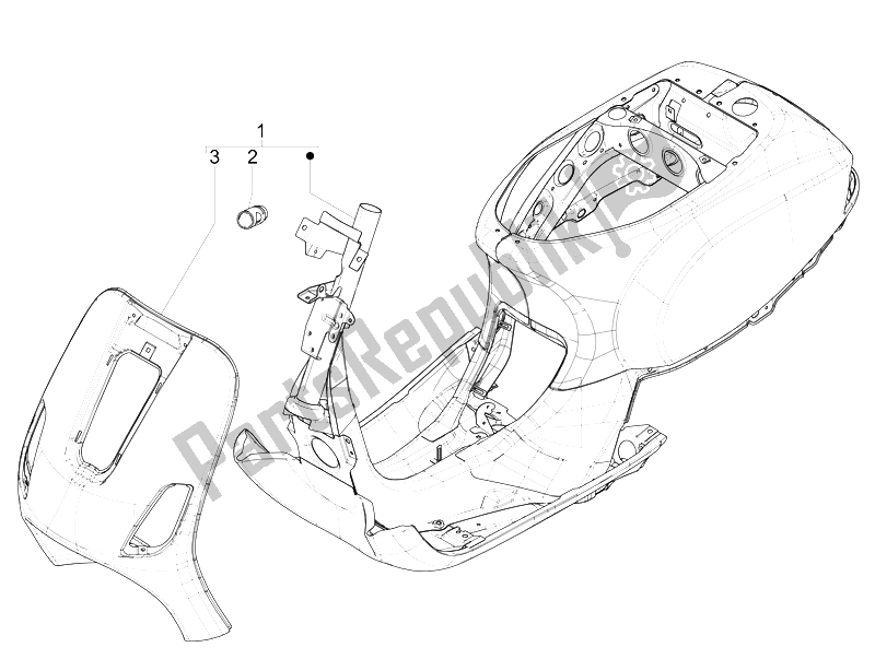 All parts for the Frame/bodywork of the Vespa LX 125 4T 3V IE 2012