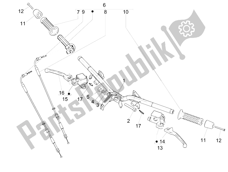 Toutes les pièces pour le Guidon - Master Cil. Du Vespa GTS 125 4T IE Super E3 2009