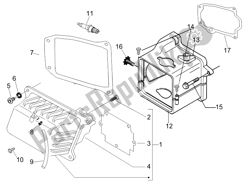 Toutes les pièces pour le Le Couvre-culasse du Vespa LX 50 4T 2V 25 KMH NL 2010