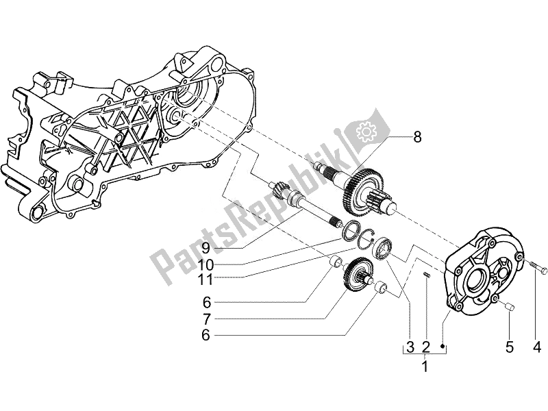 Tutte le parti per il Unità Di Riduzione del Vespa S 50 2T UK 2007