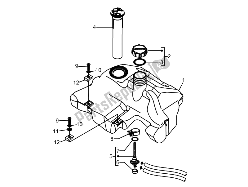 Toutes les pièces pour le Réservoir D'essence du Vespa LX 150 4T USA 2009