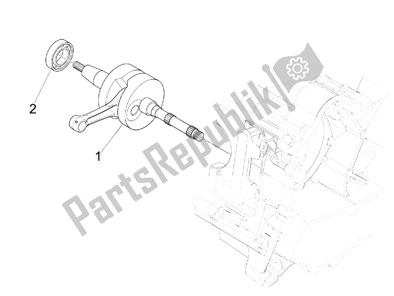 All parts for the Crankshaft of the Vespa Sprint 50 4T 4V USA 2014