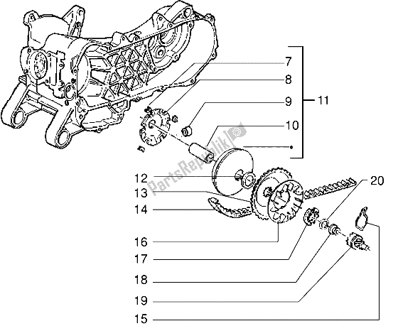 Toutes les pièces pour le Poulie Motrice du Vespa 50 4T 1998