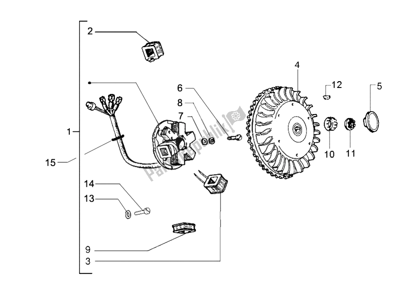 All parts for the Flywheel Magneto of the Vespa Vespa PX 125 EU Asia 2011