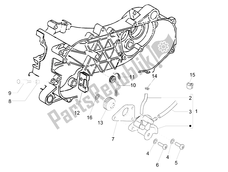 Toutes les pièces pour le La Pompe à Huile du Vespa Sprint 50 2T2V 2014