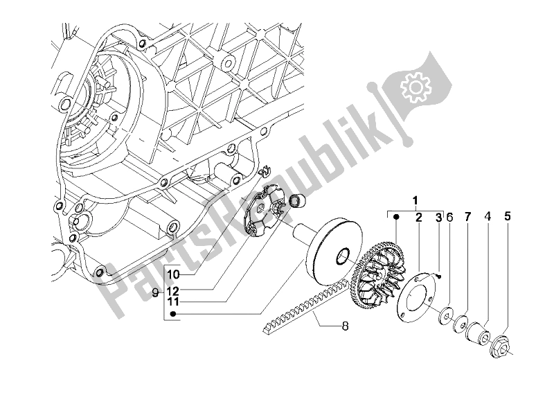 Todas as partes de Polia Motriz do Vespa LX 125 4T IE E3 2009