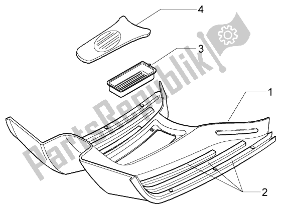 Tutte le parti per il Tappetino Di Gomma del Vespa Granturismo 125 L 2003