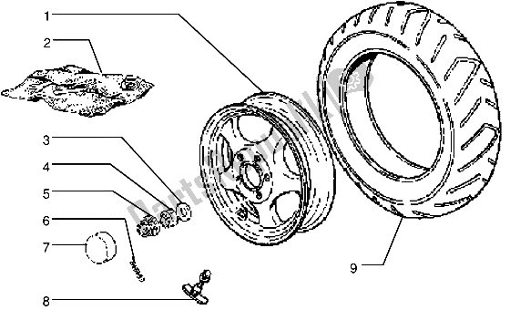 Toutes les pièces pour le Roue Arrière du Vespa ET4 125 1996