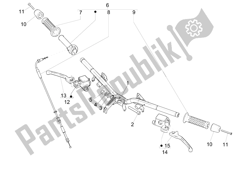 Toutes les pièces pour le Guidon - Master Cil. Du Vespa GTS Super 150 IE 4T 3V 2014