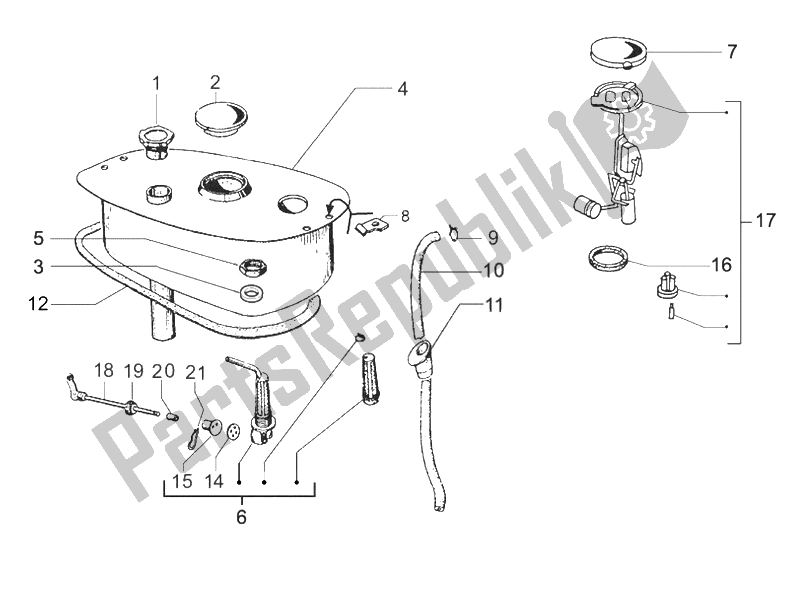 Toutes les pièces pour le Réservoir D'essence du Vespa Vespa PX 125 EU Asia 2011