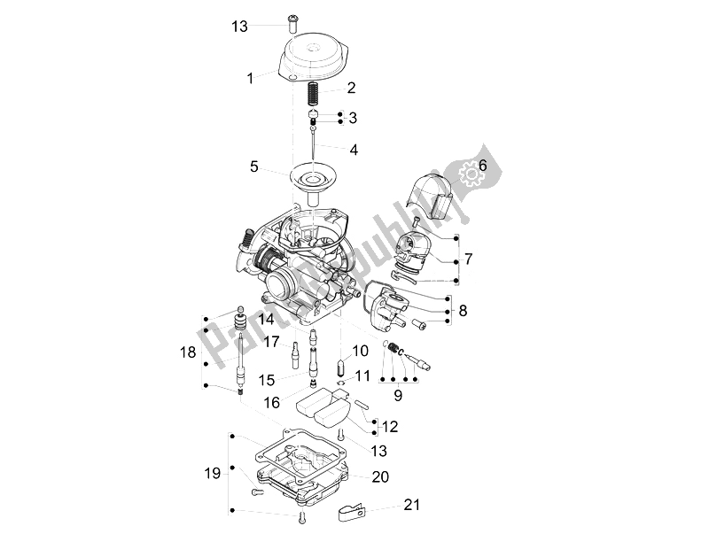 Toutes les pièces pour le Composants Du Carburateur du Vespa Vespa Sprint 50 4T 4V EU 2014