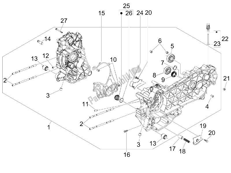 Tutte le parti per il Carter del Vespa GTS 300 IE USA 2009