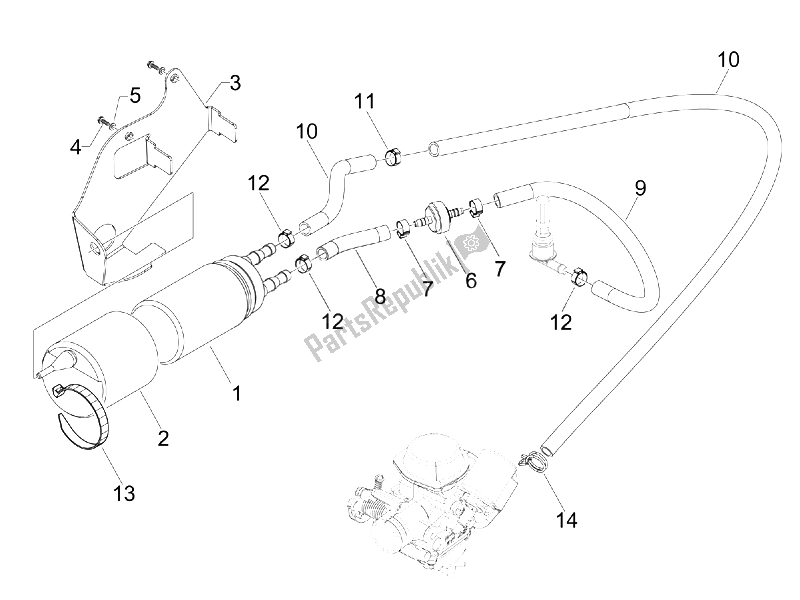 Toutes les pièces pour le Système D'alimentation du Vespa LX 150 4T E3 2009