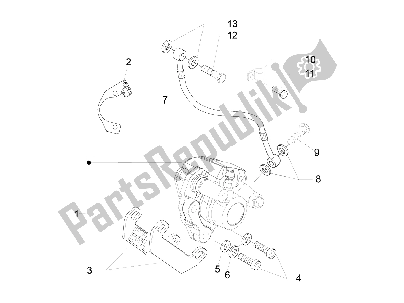 All parts for the Brakes Pipes - Calipers of the Vespa LX 125 4T IE E3 Touring 2010