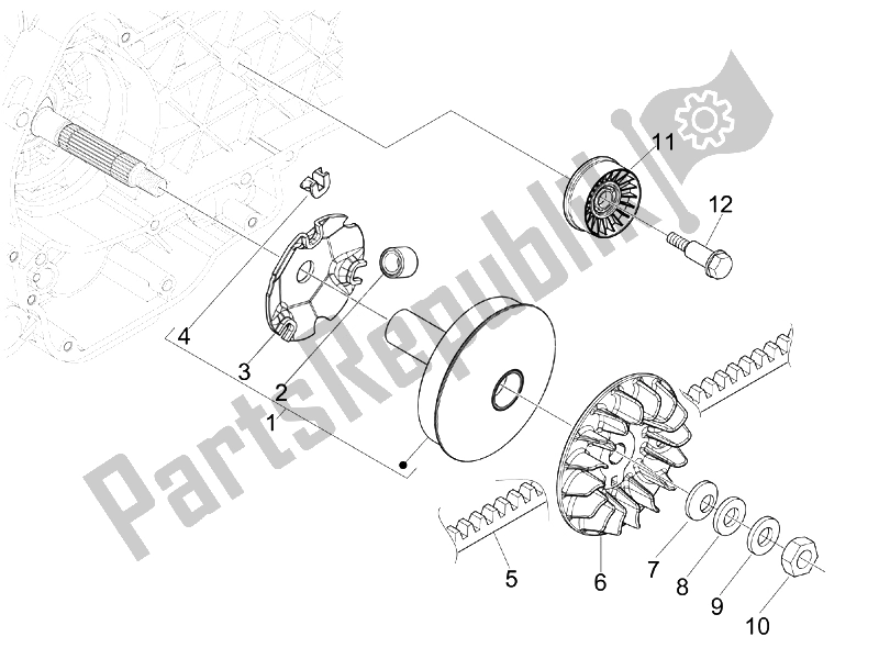 Todas las partes para Polea Motriz de Vespa GTV 250 IE USA 2007