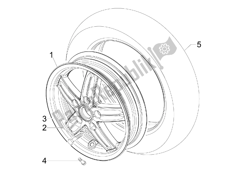 Toutes les pièces pour le Roue Avant du Vespa LXV 125 4T Navy E3 2007