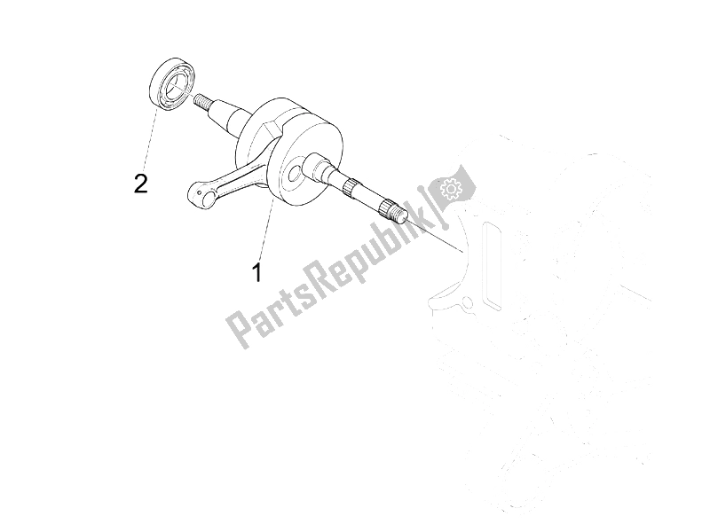 All parts for the Crankshaft of the Vespa LX 50 4T USA 2006