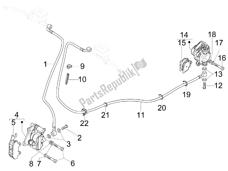 All parts for the Brakes Pipes - Calipers of the Vespa GTV 300 4T 4V IE 2010