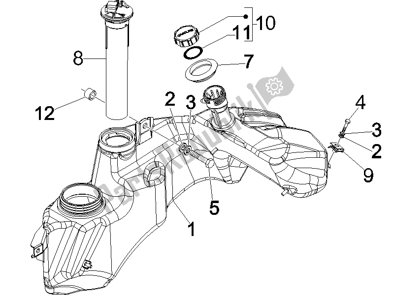 Todas las partes para Depósito De Combustible de Vespa GTS 250 ABS 2005