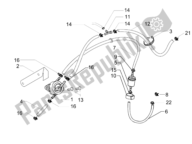 Wszystkie części do System Dostaw Vespa Granturismo 200 L UK 2005