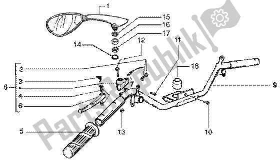 Toutes les pièces pour le Composants De Guidon du Vespa ET4 150 Leader 2000